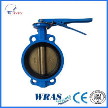 High quality wafer butterfly valves with lever pneumatic actuator
